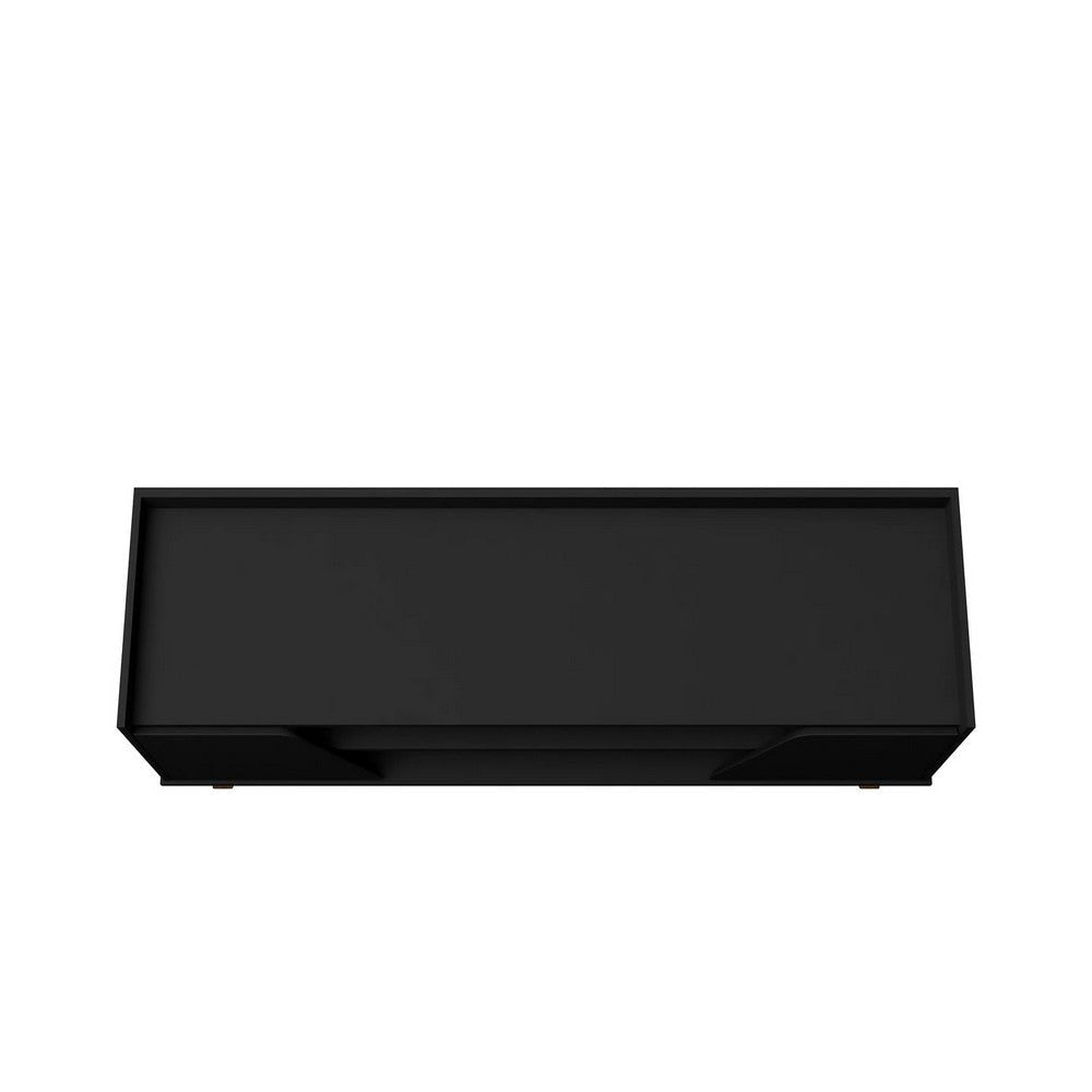 Mid-Century Modern Marcus 62.99 TV Stand with Solid Wood Legs in Matte Black MHC-260BMC8