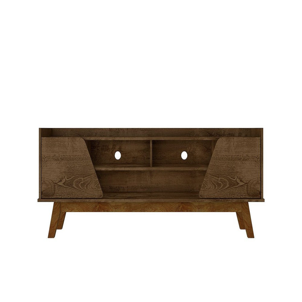 Mid-Century Modern Marcus 62.99 TV Stand with Solid Wood Legs in  Rustic Brown 