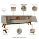 Mid-Century Modern Marcus 70.86 TV Stand with Solid Wood Legs in Greige and Nature MHC-261BMC10