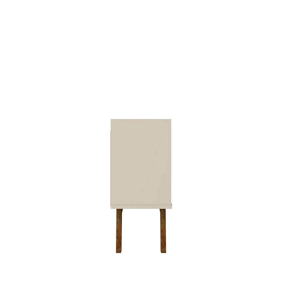 Mid-Century Modern Marcus 70.86 TV Stand with Solid Wood Legs in Greige and Nature MHC-261BMC10