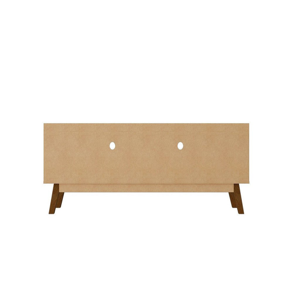 Mid-Century Modern Marcus 70.86 TV Stand with Solid Wood Legs in Greige and Nature MHC-261BMC10