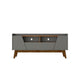 Mid-Century Modern Marcus 70.86 TV Stand with Solid Wood Legs in Grey and Nature