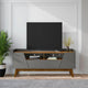 Mid-Century Modern Marcus 70.86 TV Stand with Solid Wood Legs in Grey and Nature