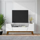 Mid-Century Modern Marcus 70.86 TV Stand with Solid Wood Legs in White