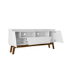 Mid-Century Modern Marcus 70.86 TV Stand with Solid Wood Legs in White MHC-261BMC6