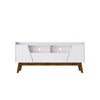 Mid-Century Modern Marcus 70.86 TV Stand with Solid Wood Legs in White