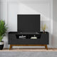 Mid-Century Modern Marcus 70.86 TV Stand with Solid Wood Legs in  Matte Black