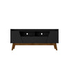 Mid-Century Modern Marcus 70.86 TV Stand with Solid Wood Legs in  Matte Black