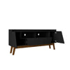 Mid-Century Modern Marcus 70.86 TV Stand with Solid Wood Legs in Matte Black MHC-261BMC8