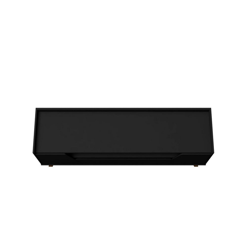 Mid-Century Modern Marcus 70.86 TV Stand with Solid Wood Legs in Matte Black MHC-261BMC8