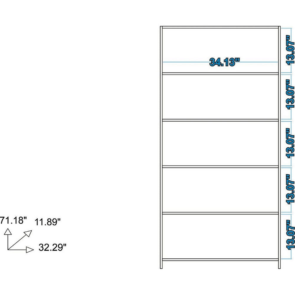 Olinda Bookcase 1.0 with 5 shelves in Nut Brown MHC-27AMC164