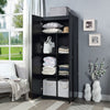 Hopkins Modern Freestanding Storage Closet with 7 Shelves in Black MHC-2GLF-BK