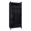 Hopkins Modern Freestanding Storage Closet with 7 Shelves in Black MHC-2GLF-BK
