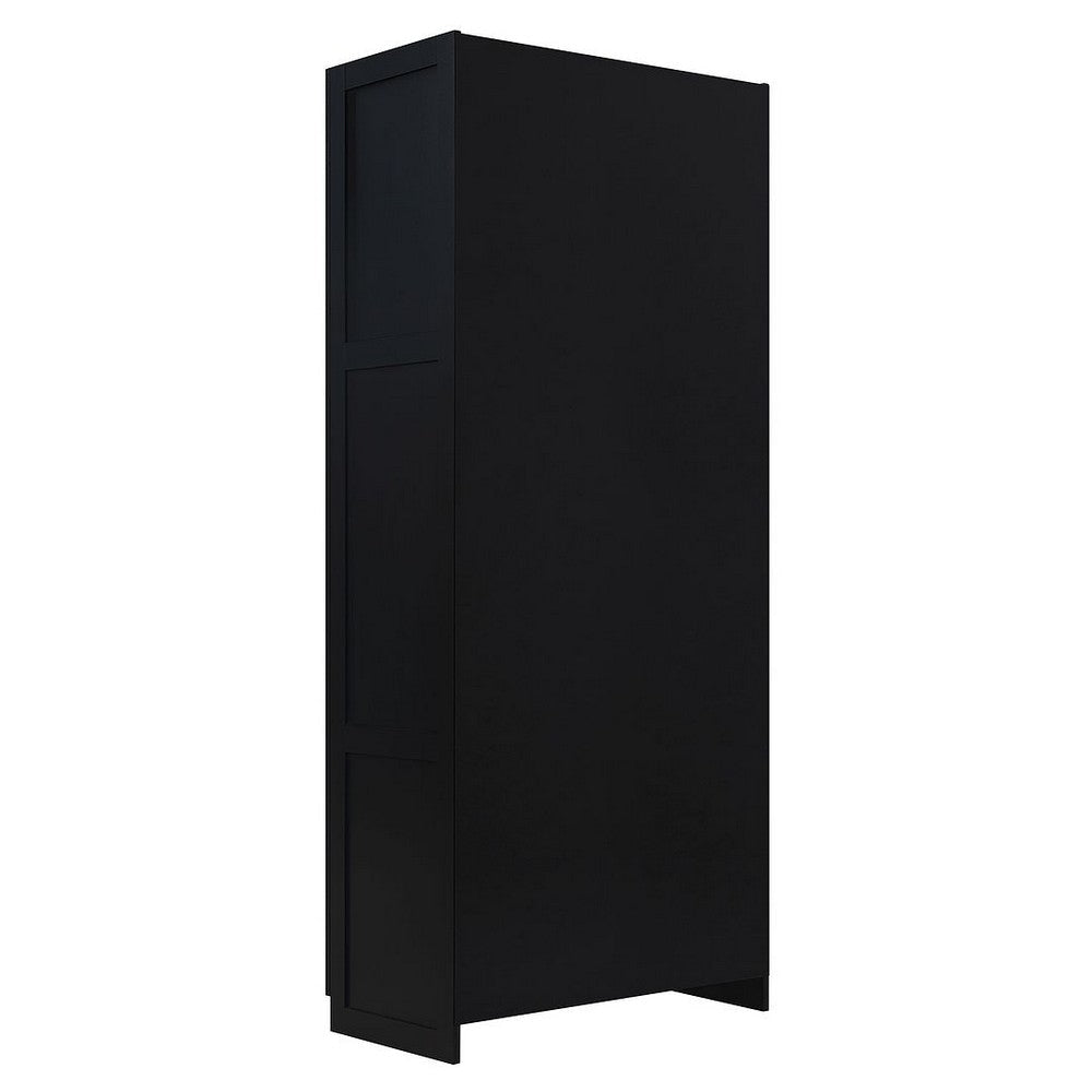 Hopkins Modern Freestanding Storage Closet with 7 Shelves in Black MHC-2GLF-BK