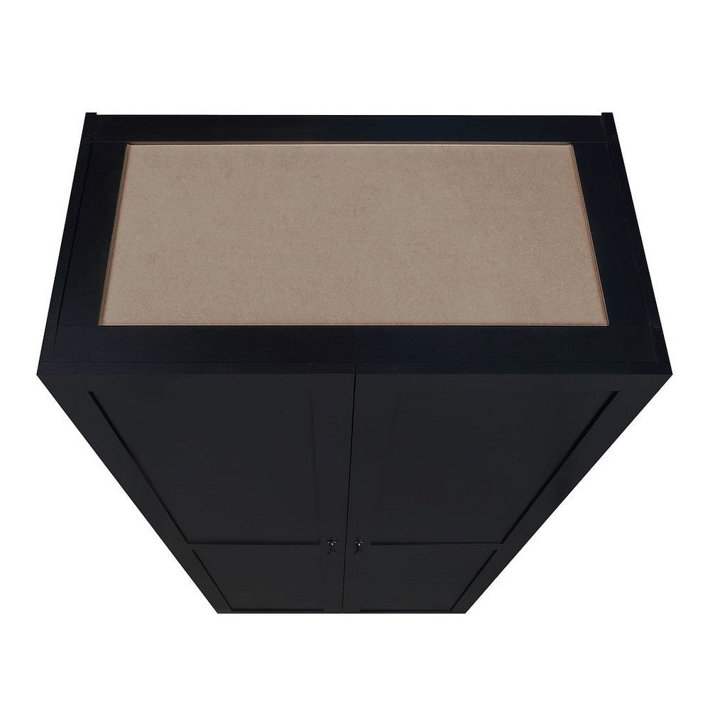 Hopkins Modern Freestanding Storage Closet with 7 Shelves in Black MHC-2GLF-BK