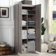 Hopkins Modern Freestanding Storage Closet with 7 Shelves in Grey MHC-2GLF-GY