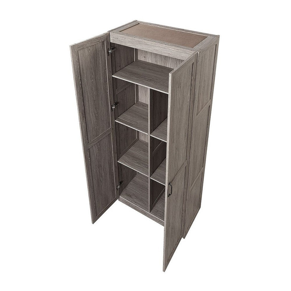 Hopkins Modern Freestanding Storage Closet with 7 Shelves in Grey MHC-2GLF-GY