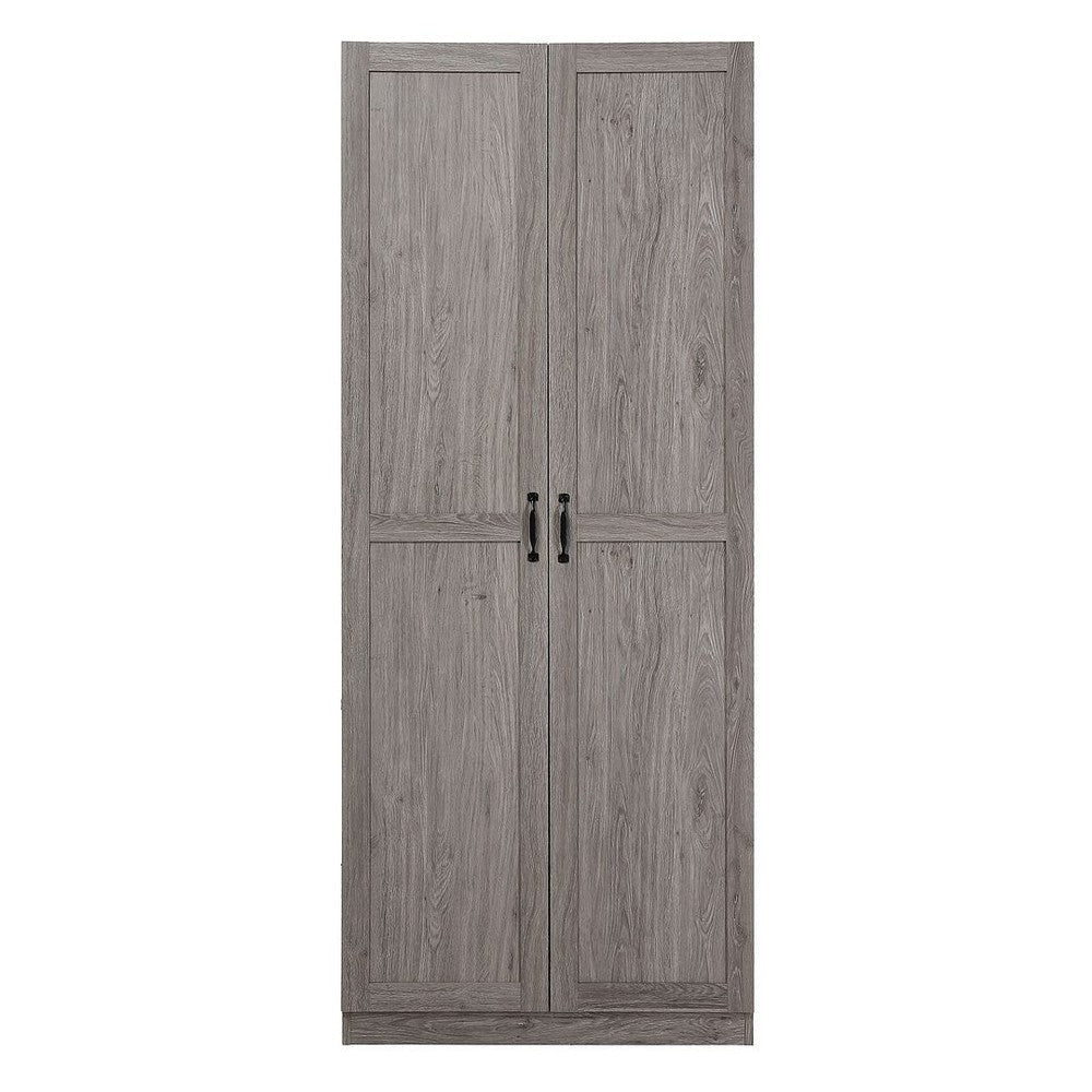 Hopkins Modern Freestanding Storage Closet with 7 Shelves in Grey