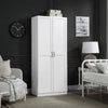 Hopkins Modern Freestanding Storage Closet with 7 Shelves in White MHC-2GLF-WH