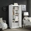 Hopkins Modern Freestanding Storage Closet with 7 Shelves in White MHC-2GLF-WH