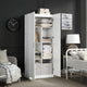 Hopkins Modern Freestanding Storage Closet with 7 Shelves in White MHC-2GLF-WH