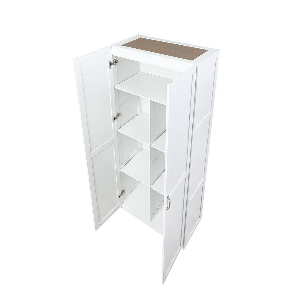 Hopkins Modern Freestanding Storage Closet with 7 Shelves in White MHC-2GLF-WH
