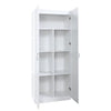 Hopkins Modern Freestanding Storage Closet with 7 Shelves in White MHC-2GLF-WH
