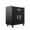 Fortress Textured Metal 31.5’’ Garage Mobile Cabinet with 1 Full Extension Drawer and 2 Adjustable Shelves in Charcoal Grey MHC-2GMCC-CH