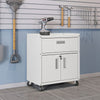 Fortress Textured Metal 31.5’’ Garage Mobile Cabinet with 1 Full Extension Drawer and 2 Adjustable Shelves in White MHC-2GMCC-WH