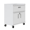 Fortress Textured Metal 31.5’’ Garage Mobile Cabinet with 1 Full Extension Drawer and 2 Adjustable Shelves in White MHC-2GMCC-WH