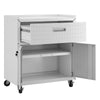 Fortress Textured Metal 31.5’’ Garage Mobile Cabinet with 1 Full Extension Drawer and 2 Adjustable Shelves in White MHC-2GMCC-WH