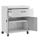 Fortress Textured Metal 31.5’’ Garage Mobile Cabinet with 1 Full Extension Drawer and 2 Adjustable Shelves in White MHC-2GMCC-WH