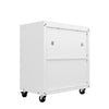 Fortress Textured Metal 31.5’’ Garage Mobile Cabinet with 1 Full Extension Drawer and 2 Adjustable Shelves in White MHC-2GMCC-WH