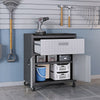 Fortress Textured Metal 31.5’’ Garage Mobile Cabinet with 1 Full Extension Drawer and 2 Adjustable Shelves in Grey MHC-2GMCC