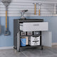 Fortress Textured Metal 31.5’’ Garage Mobile Cabinet with 1 Full Extension Drawer and 2 Adjustable Shelves in Grey MHC-2GMCC