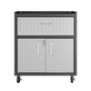 Fortress Textured Metal 31.5’’ Garage Mobile Cabinet with 1 Full Extension Drawer and 2 Adjustable Shelves in Grey MHC-2GMCC