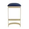 Aura 28.54 in. Blue and Polished Brass Stainless Steel Bar Stool (Set of 3) MHC-3-BS006-BL