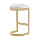 Aura 28.54 in. White and Polished Brass Stainless Steel Bar Stool (Set of 3) MHC-3-BS006-WH