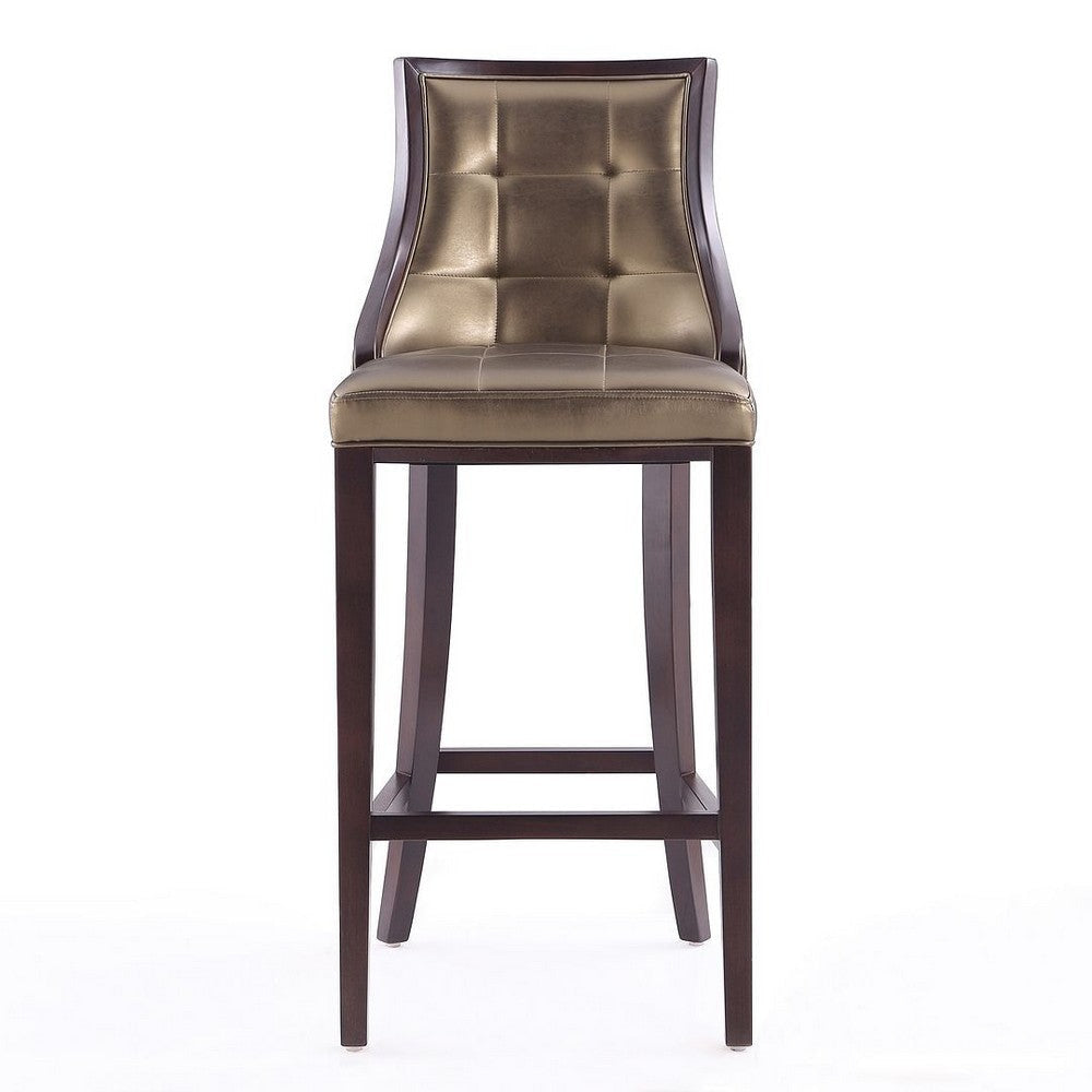 Fifth Avenue 45 in. Bronze and Walnut Beech Wood Bar Stool (Set of 3) MHC-3-BS007-BZ
