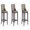 Fifth Avenue 45 in. Bronze and Walnut Beech Wood Bar Stool (Set of 3)