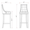 Fifth Avenue 45 in. Cream and Walnut Beech Wood Bar Stool (Set of 3) MHC-3-BS007-CR