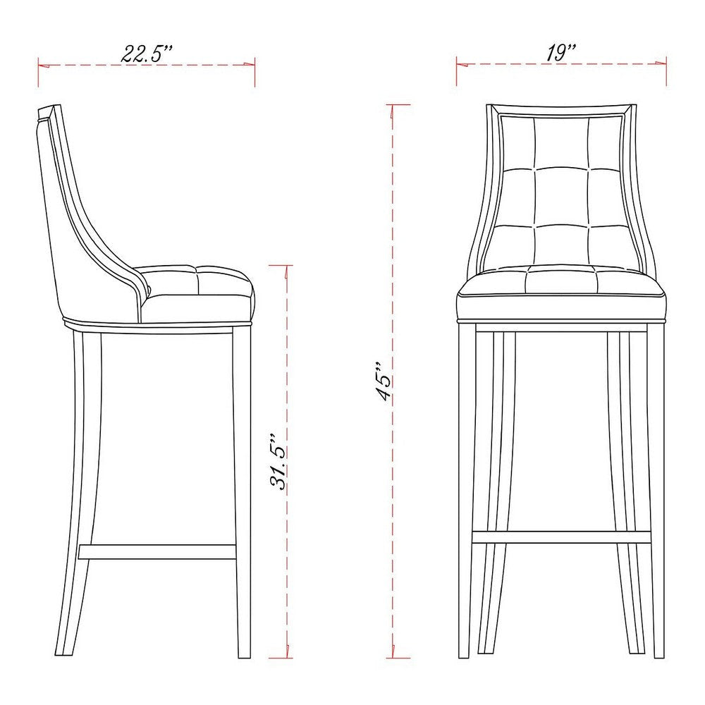 Fifth Avenue 45 in. Cream and Walnut Beech Wood Bar Stool (Set of 3) MHC-3-BS007-CR