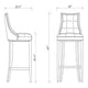 Fifth Avenue 45 in. Cream and Walnut Beech Wood Bar Stool (Set of 3) MHC-3-BS007-CR