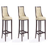Fifth Avenue 45 in. Cream and Walnut Beech Wood Bar Stool (Set of 3)