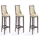 Fifth Avenue 45 in. Cream and Walnut Beech Wood Bar Stool (Set of 3)