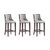 Fifth Avenue Faux Leather Barstool in Light Grey (Set of 3)