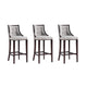 Fifth Avenue Faux Leather Barstool in Light Grey (Set of 3)