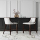 Fifth Avenue 45 in. Pearl White and Walnut Beech Wood Bar Stool (Set of 3)