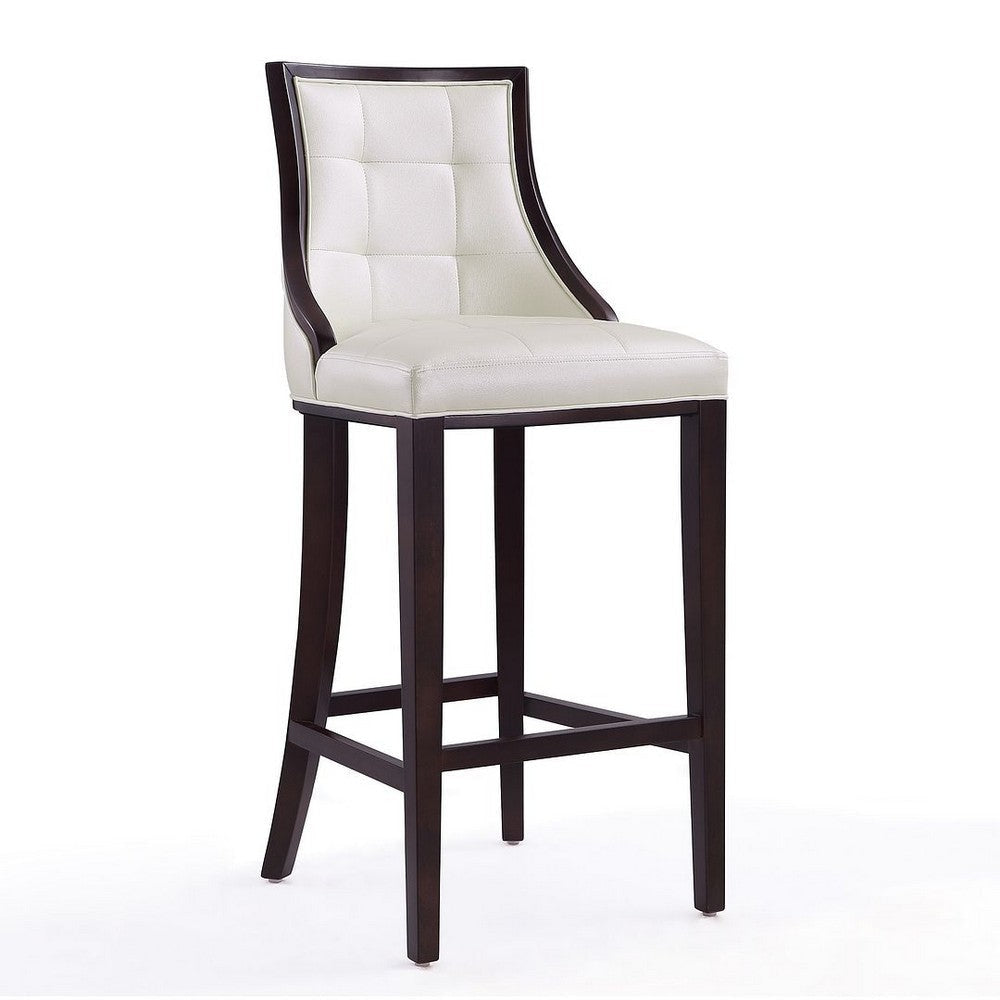 Fifth Avenue 45 in. Pearl White and Walnut Beech Wood Bar Stool (Set of 3) MHC-3-BS007-PW
