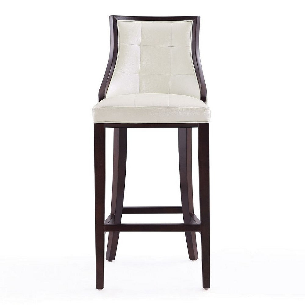 Fifth Avenue 45 in. Pearl White and Walnut Beech Wood Bar Stool (Set of 3) MHC-3-BS007-PW